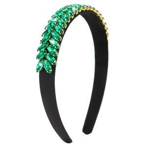 Sparkly Green Rhinestone Headband for Women and Girls Fashion Bling Diamond Hair